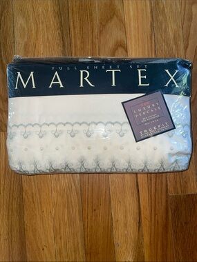 NWT MARTEX Danielle Lace Sage. 1996-1998. Full Sheet Set.  Vintage.